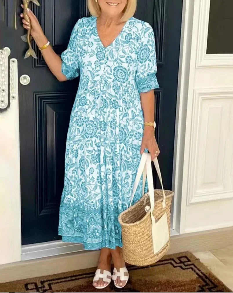 Aria Floral V-Neck Dress