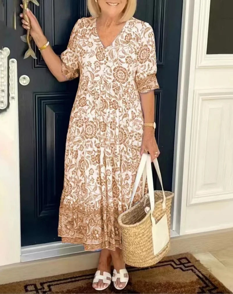 Aria Floral V-Neck Dress