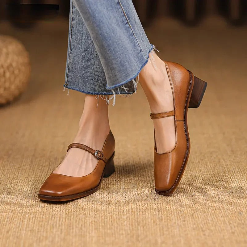 Daisy Women’s Spring Strap Block Heel Shoes