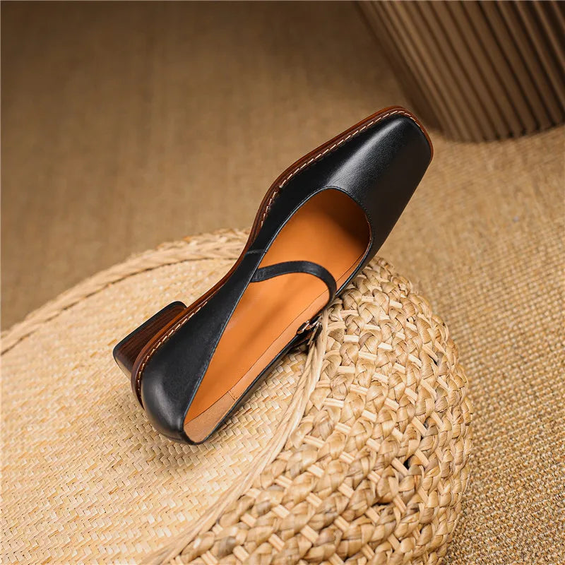 Daisy Women’s Spring Strap Block Heel Shoes