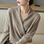 Wrap-Front Spring Knit Top