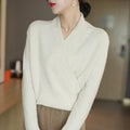 Wrap-Front Spring Knit Top