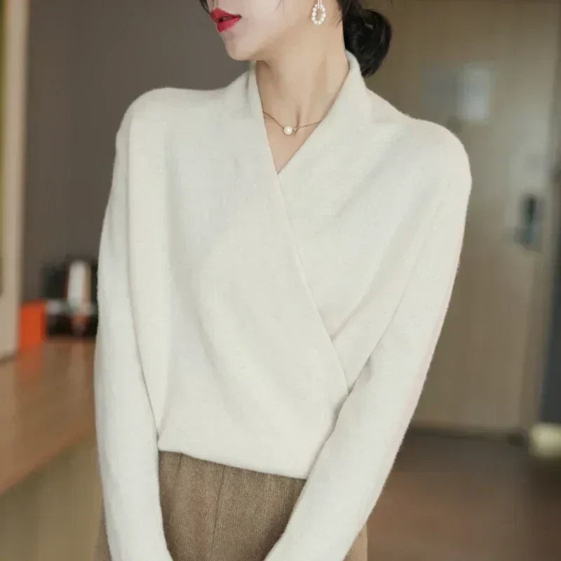 Wrap-Front Spring Knit Top