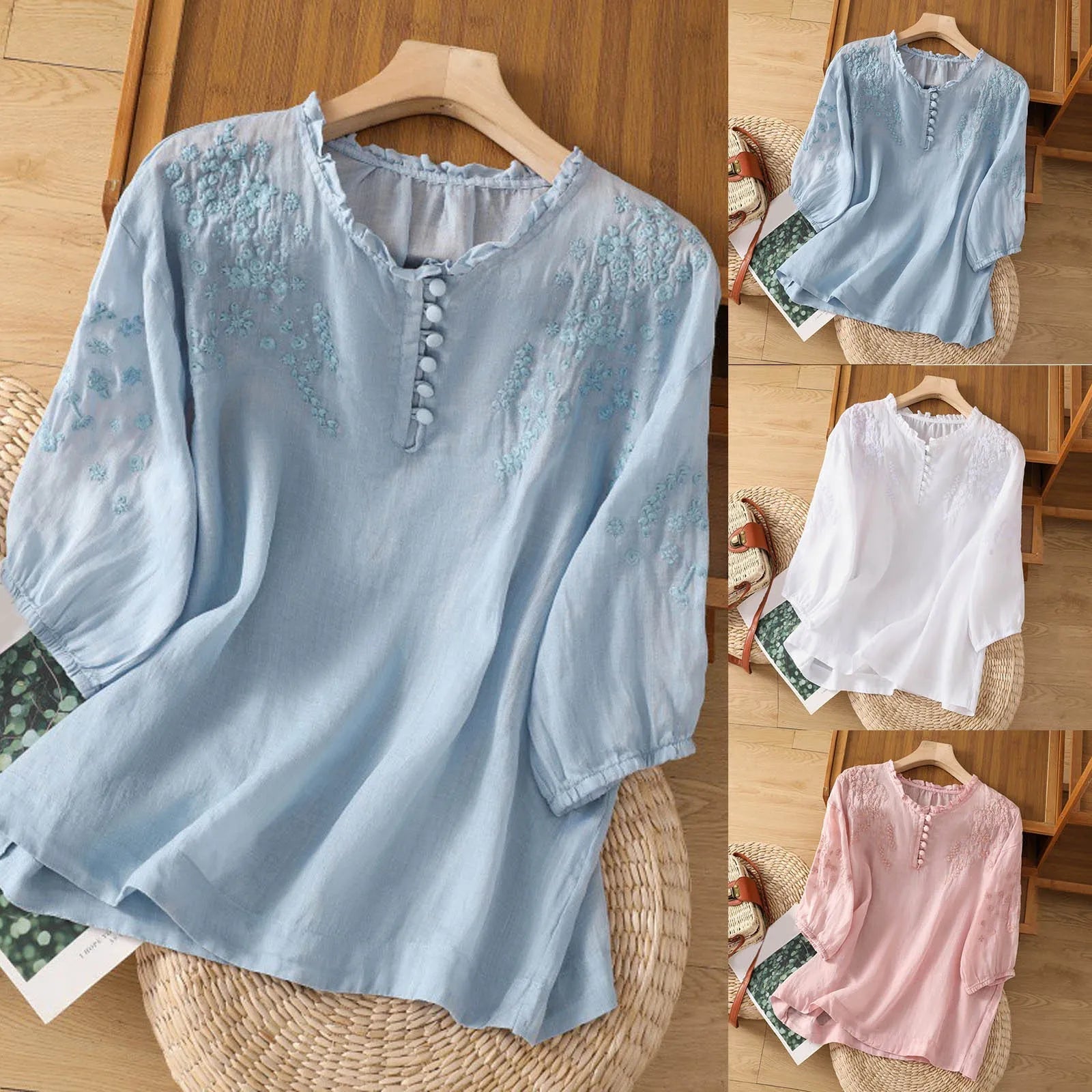Suzanne Floral Button-Front Blouse
