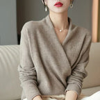 Wrap-Front Spring Knit Top