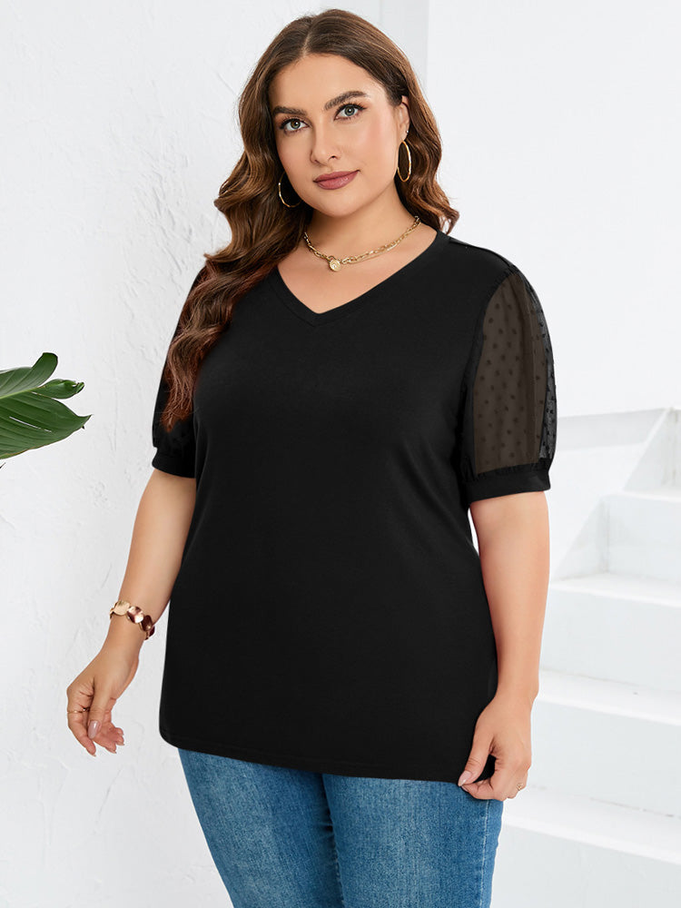 V-Neck Spring Top with Flattering Sleeves