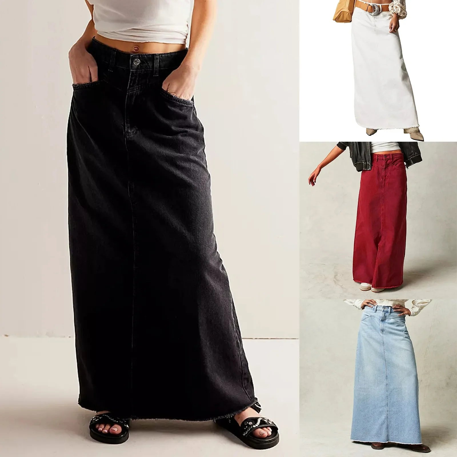 Vintage Denim Skirt Jeans