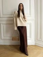 Seraphine Satin Fishtail Maxi Skirt