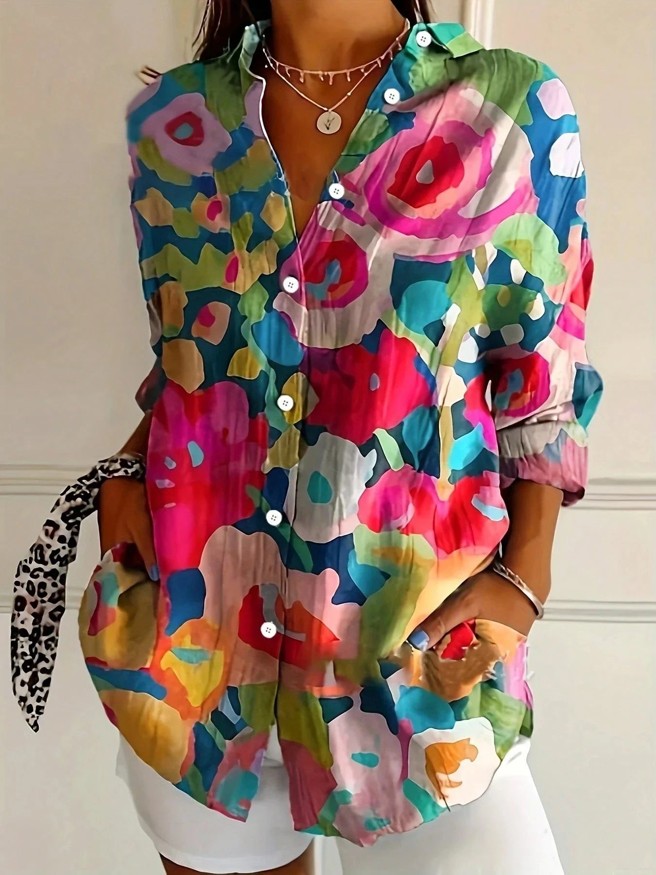 Terri Colorful Print Blouse