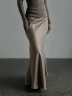 Seraphine Satin Fishtail Maxi Skirt