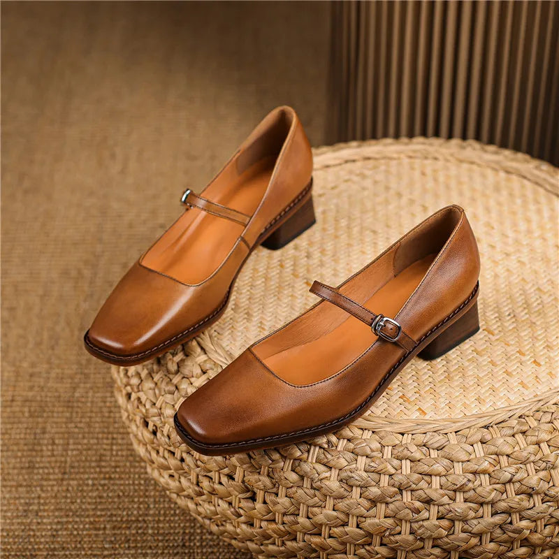 Daisy Women’s Spring Strap Block Heel Shoes