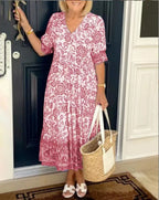 Aria Floral V-Neck Dress