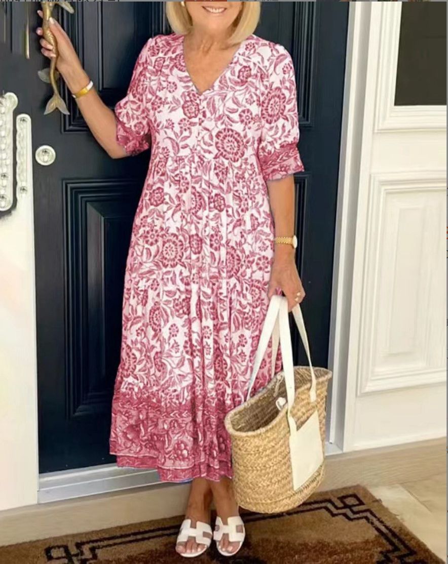 Aria Floral V-Neck Dress