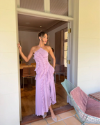 Estelle Halter Pleated Maxi Dress