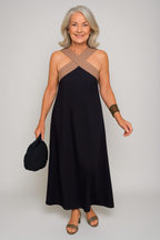 Sue Cross-Neck Maxi Dress