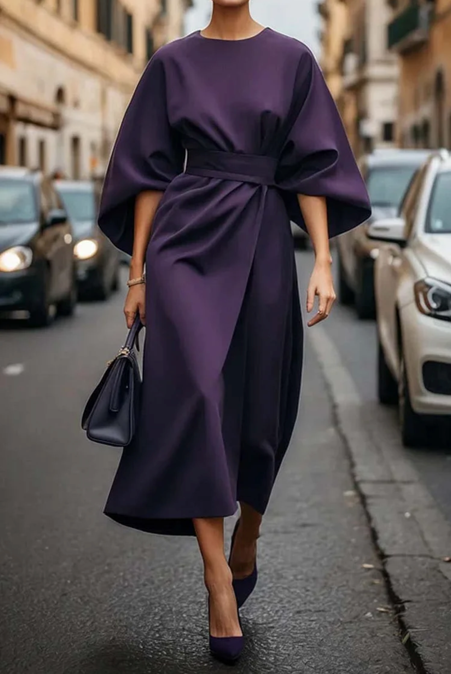 Wendy Elegant Dress with Lantern Sleeves