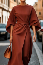 Wendy Elegant Dress with Lantern Sleeves