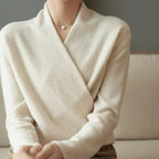 Wrap-Front Spring Knit Top