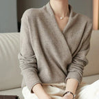 Wrap-Front Spring Knit Top