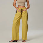 Sora Sporty Wide-Leg Drawstring Trousers – Side Stripe