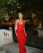 Romantic Ruffle Chiffon Maxi Dress