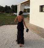 Romantic Ruffle Chiffon Maxi Dress