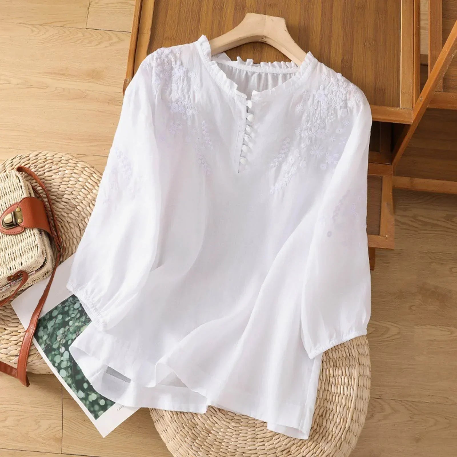 Suzanne Floral Button-Front Blouse
