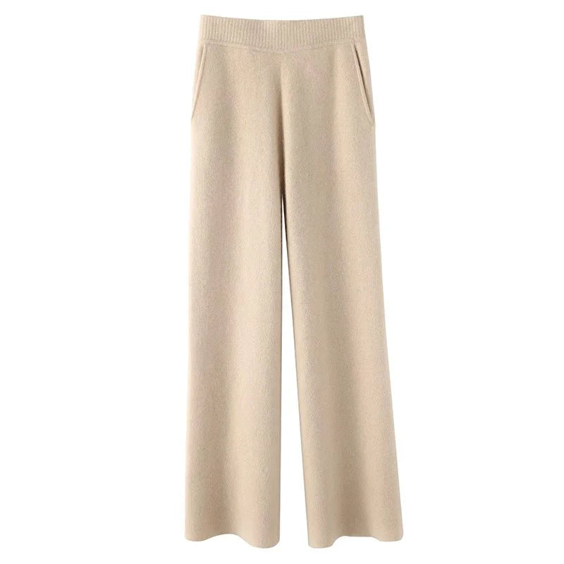 Harlow Wide-Leg Knit Trousers