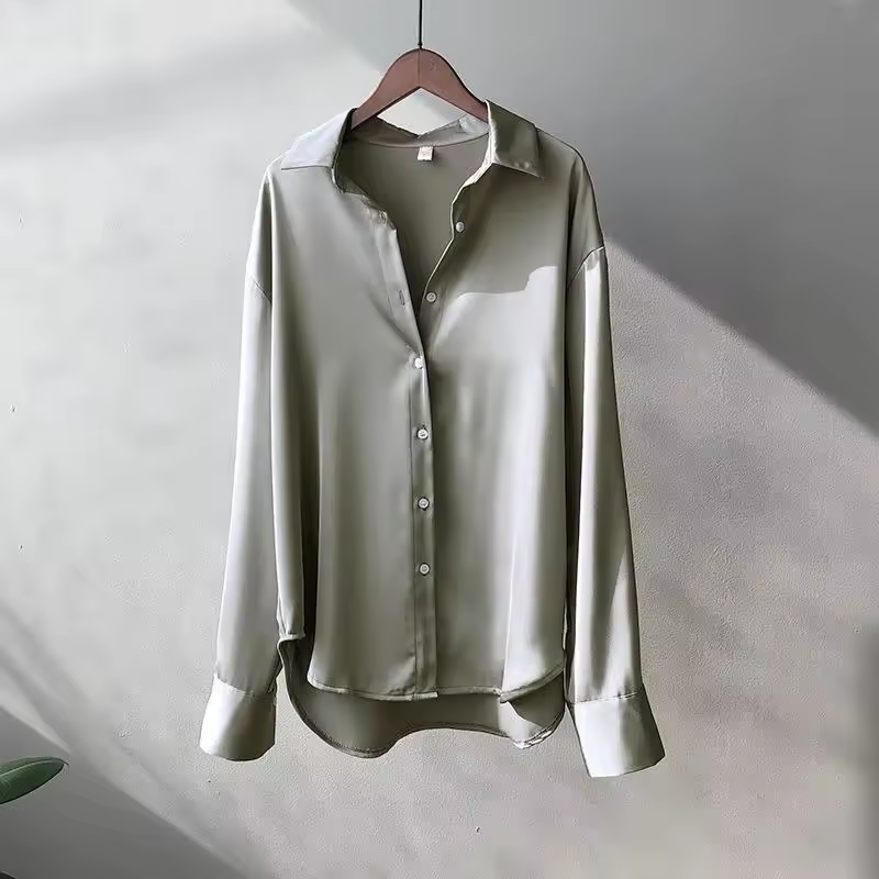 Silk Satin Shirt Blouse