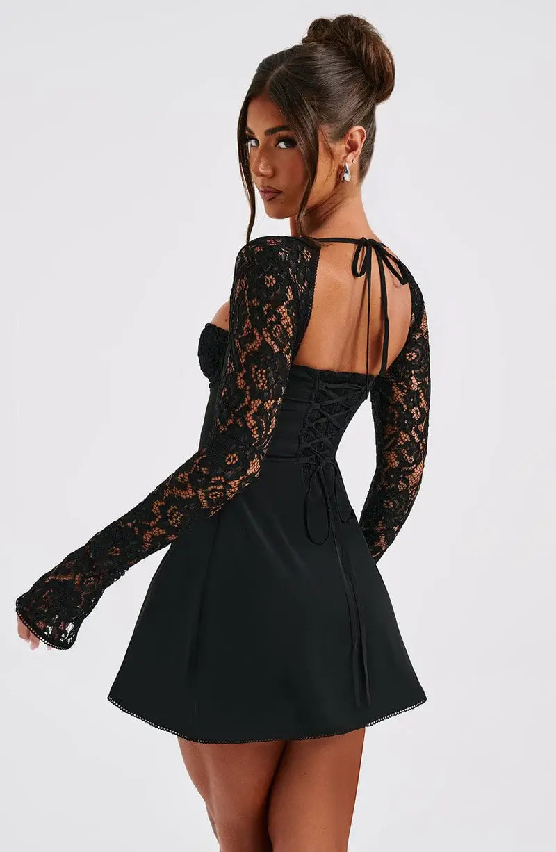 Tasha Lace Sleeve Bodycon Mini Dress