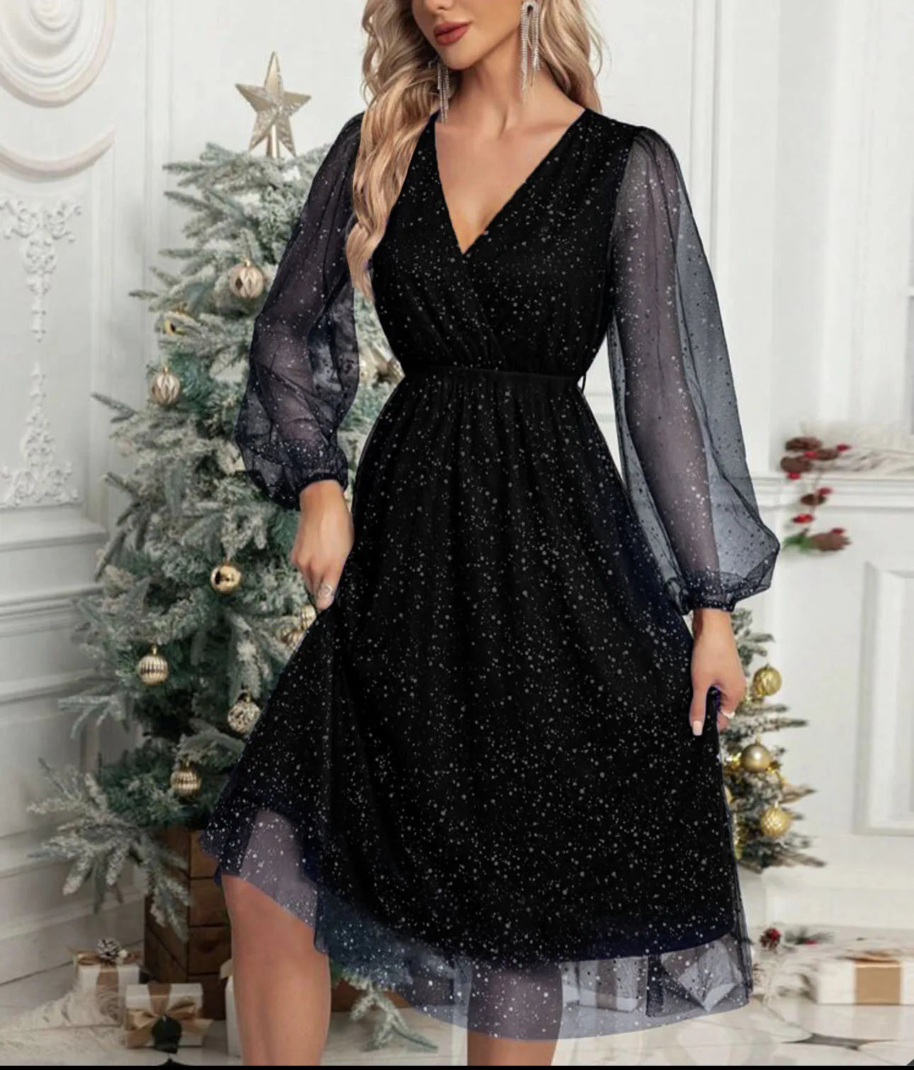 V-Neck Slim Fit Cocktail Dress