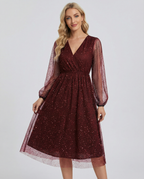 V-Neck Slim Fit Cocktail Dress