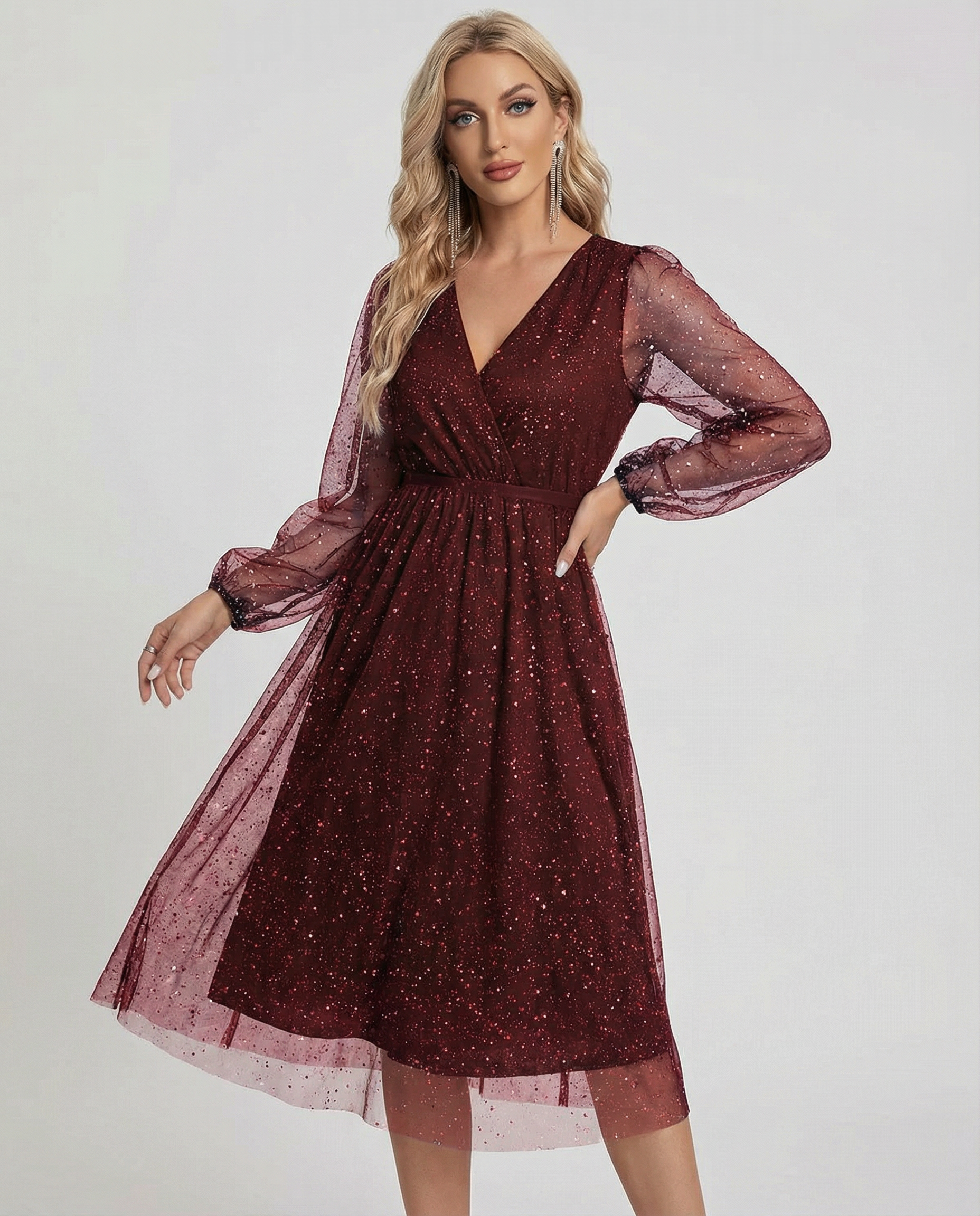V-Neck Slim Fit Cocktail Dress