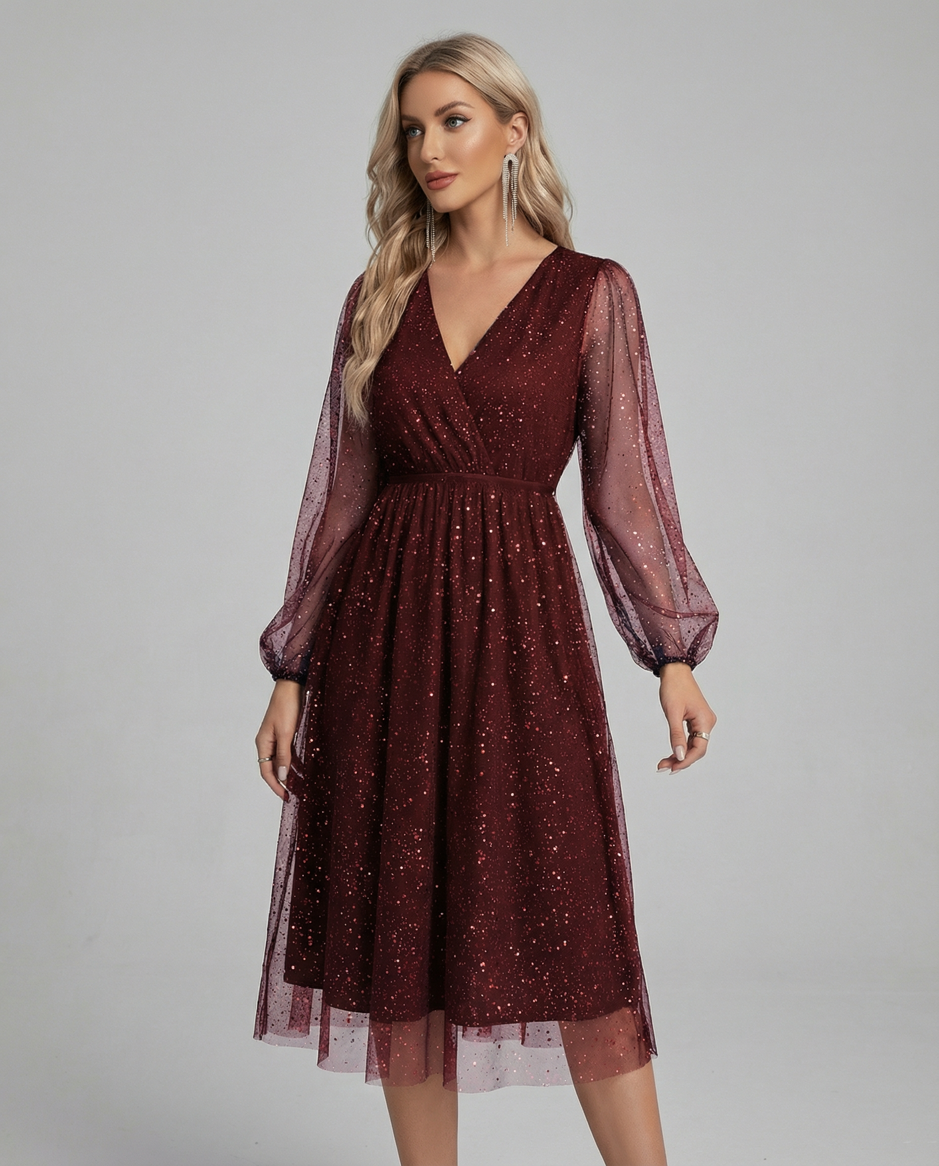 V-Neck Slim Fit Cocktail Dress