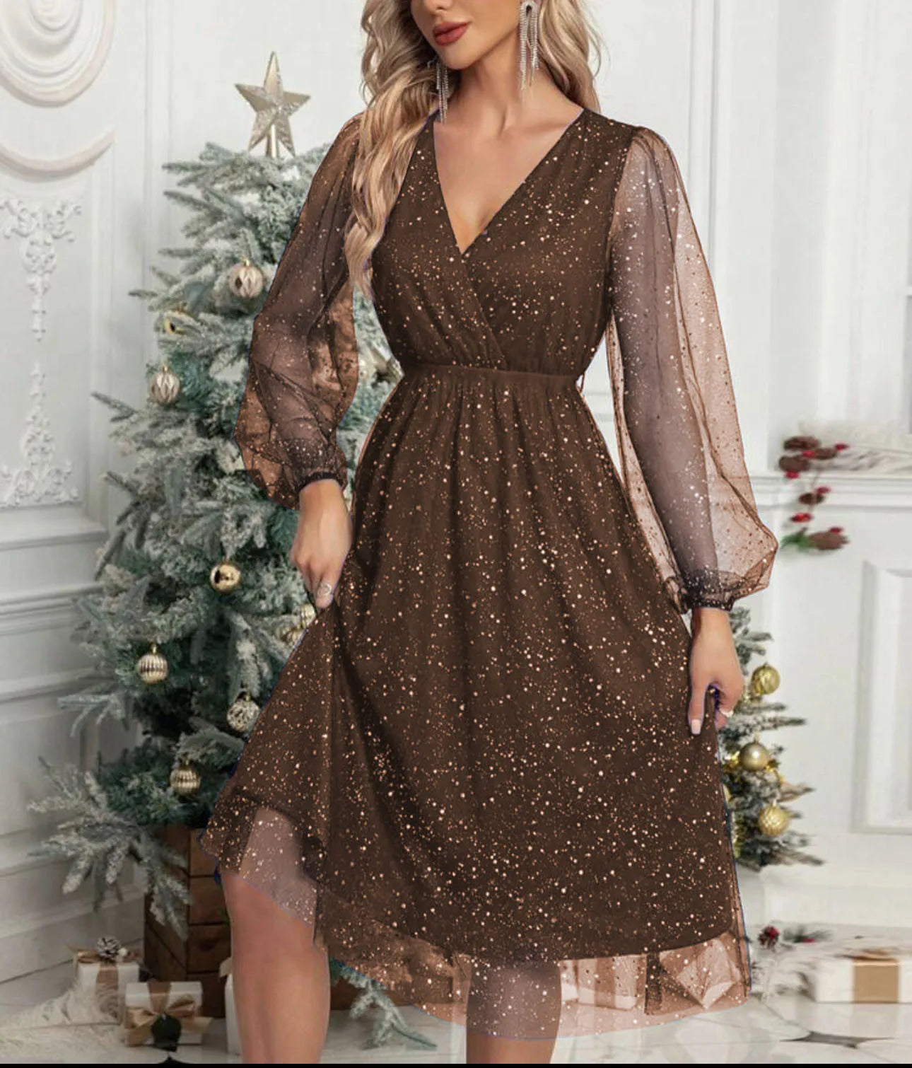 V-Neck Slim Fit Cocktail Dress