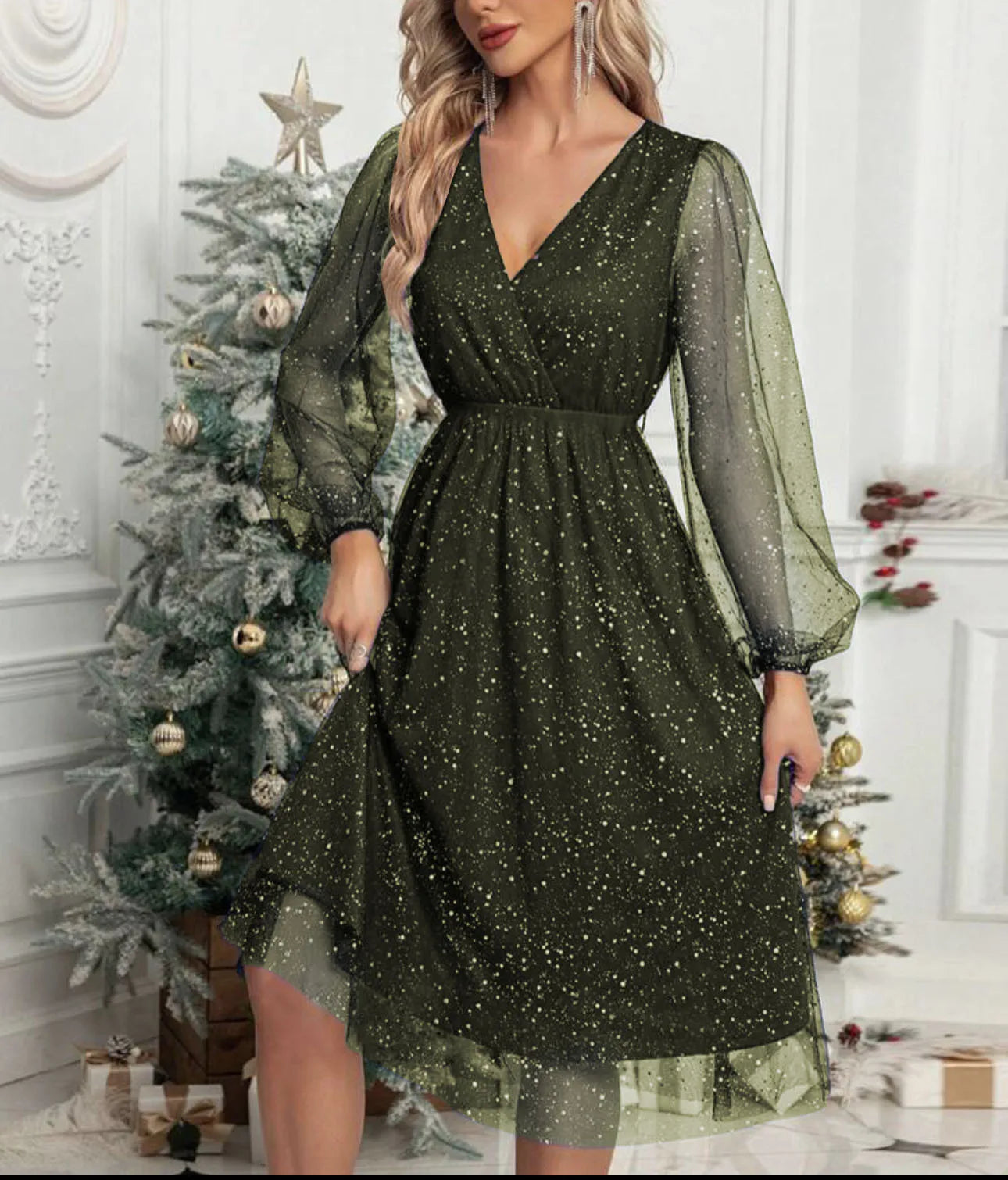 V-Neck Slim Fit Cocktail Dress