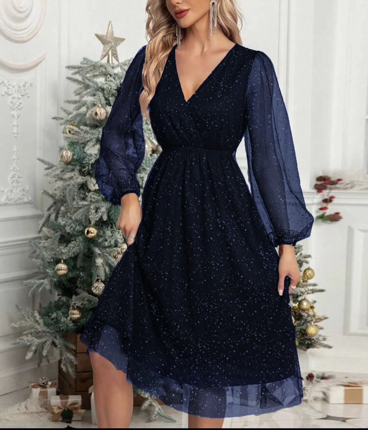 V-Neck Slim Fit Cocktail Dress