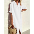 Summer Breeze Cotton-Linen Shirt Dress