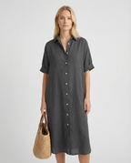 Summer Breeze Cotton-Linen Shirt Dress