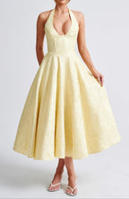Yellow Triana Wedding Guest Midi Dress