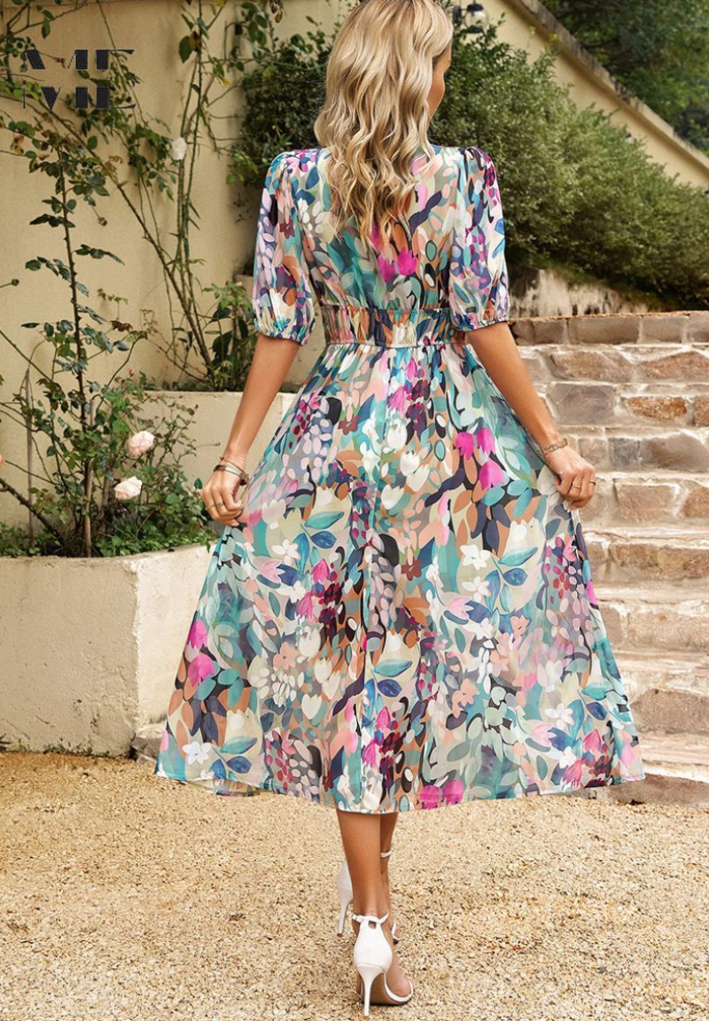 Monica Elegant Floral Dress