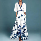 Jill Elegant Maxi Dress with Floral Pattern