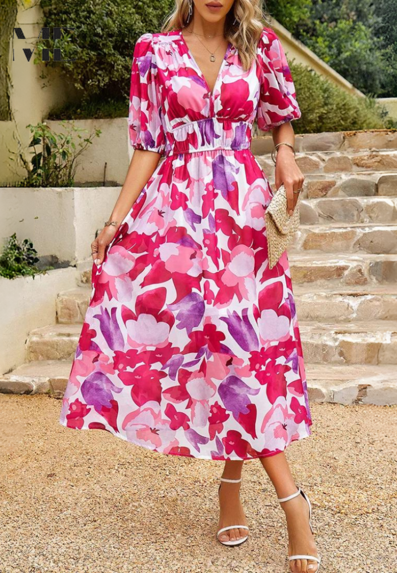 Monica Elegant Floral Dress