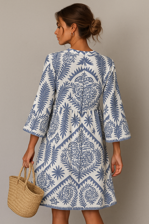 Boho V-Neck Summer Midi Dress