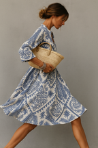 Boho V-Neck Summer Midi Dress