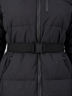 Women’s Belted Hooded Puffer Jacket – Warm Padded Winter Coat
