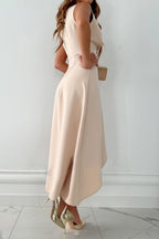 Elegant Wrap Wedding Guest Maxi Dress