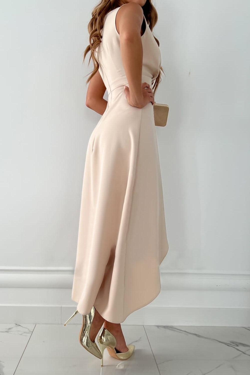 Elegant Wrap Wedding Guest Maxi Dress