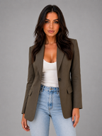 Women's Single Breasted Tailored Blazer – Smart Office Jacket