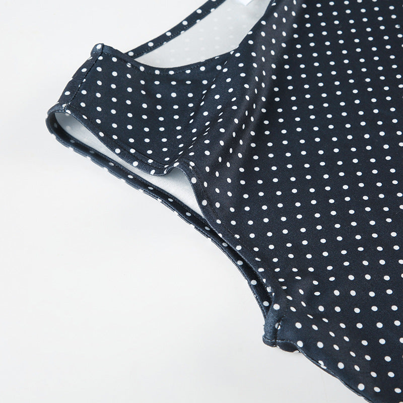 Sleeveless Polka Dot Mini Dress